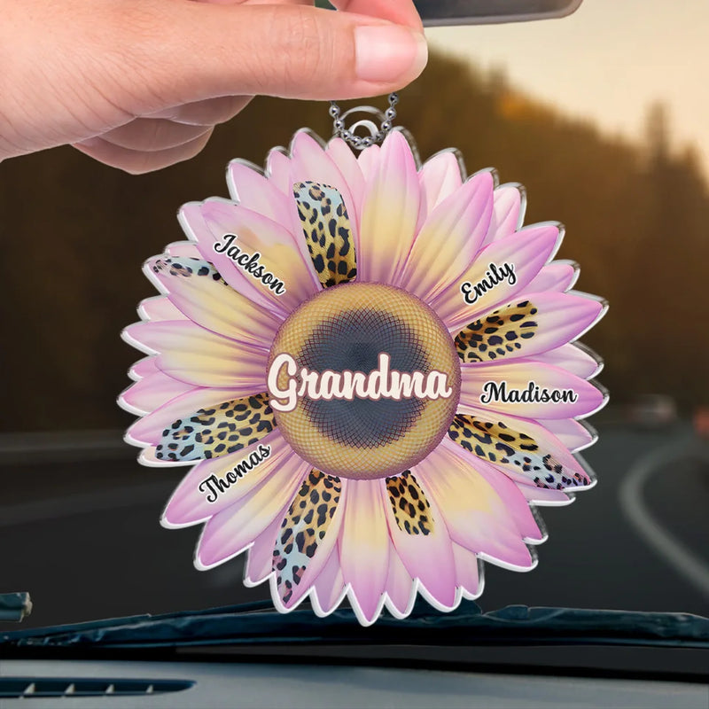 Grandmas Are The Gardeners Of Happiness - Family Personalized Custom Car Ornament - Acrylic Custom Shaped - Gift For Mom, Grandma