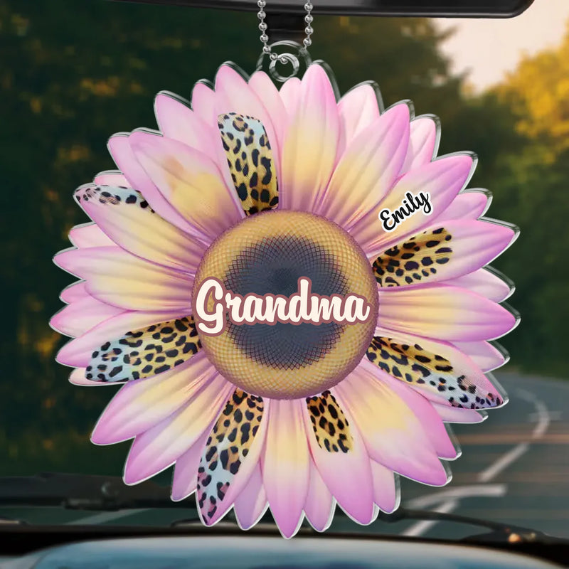 Grandmas Are The Gardeners Of Happiness - Family Personalized Custom Car Ornament - Acrylic Custom Shaped - Gift For Mom, Grandma