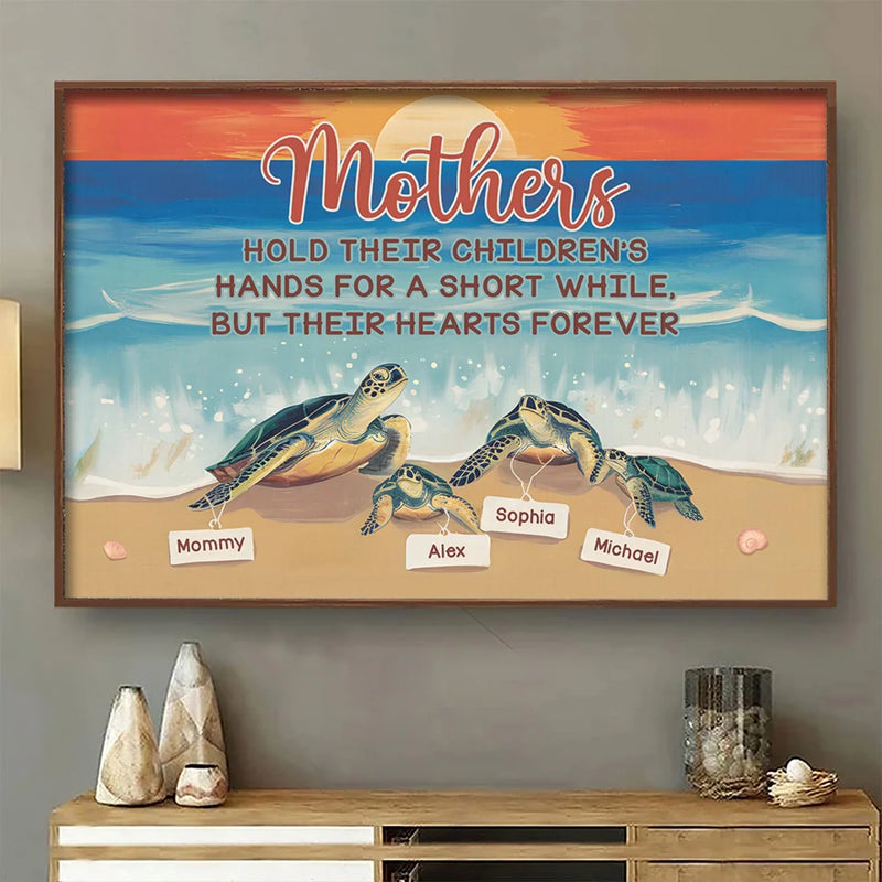 Her Love, Like A Turtle’s Shell, Is Always There To Protect - Family Personalized Custom Horizontal Poster - Gift For Mom