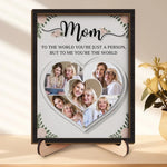 Custom Photo I See My World In Your Eyes - Family Personalized Custom 2-Layered Wooden Plaque With Stand - Gift For Mom, Grandma, Daughter