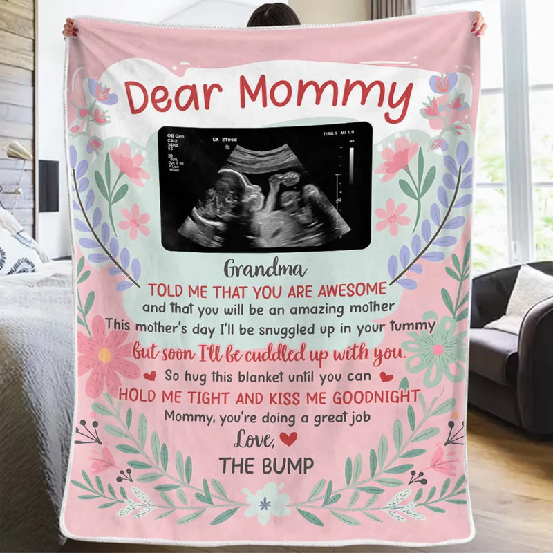 Custom Photo Your Little Kicks Are My Favorite Hugs - Family Personalized Custom Blanket - Baby Shower Gift, Gift For First Mom