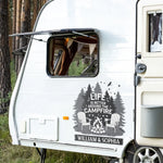 A Crackling Campfire And A Sky Full Of Stars - Camping Personalized Custom RV Decal - Gift For Yourself, Best Friends, Siblings, Family Members, Camping Lovers