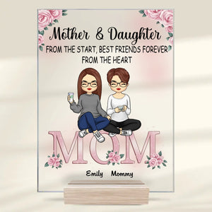 Ensemble pour toujours, mère et fille - Plaque rectangulaire personnalisée en acrylique pour la famille - Cadeau pour maman et fille