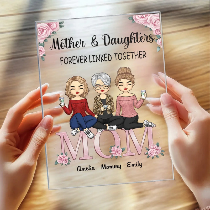 Together Forever, Mother And Daughter - Family Personalized Custom Rectangle Shaped Acrylic Plaque - Gift For Mom, Daughter