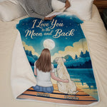 Custom Name Love You to the Moon and Back Dog Gifts - Personalized Blanket
