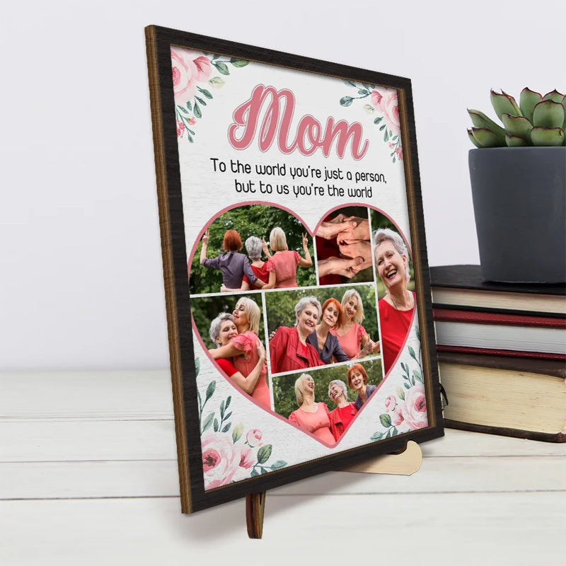 Custom Photo Forever Grateful For These Moments - Family Personalized Custom 2-Layered Wooden Plaque With Stand - Gift For Mom, Daughter