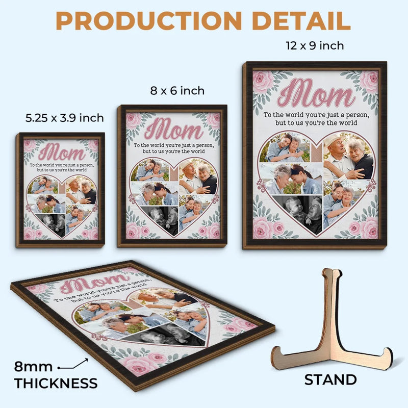 Custom Photo Our Love For You Knows No Bounds
 - Family Personalized Custom 2-Layered Wooden Plaque With Stand - Gift For Mom, Daughter