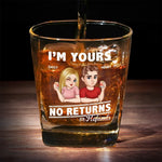 Custom Name Funny Couple Gifts - Personalized Square Whiskey Glass