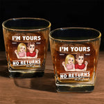 Custom Name Funny Couple Gifts - Personalized Square Whiskey Glass