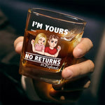 Custom Name Funny Couple Gifts - Personalized Square Whiskey Glass