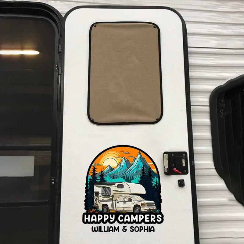 Roam Far, Camp Near - Camping Personalized Custom RV Decal - Gift For Yourself, Best Friends, Siblings, Family Members, Camping Lovers