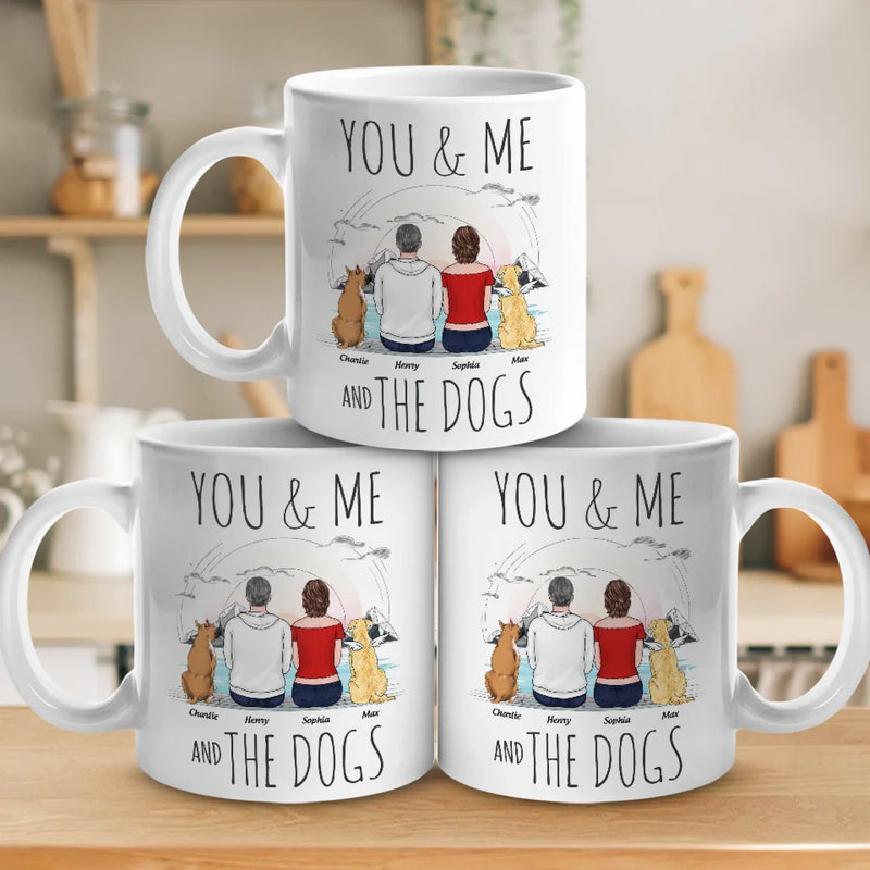 Together With Our Pups - Couple Personalized Custom Mug - Gift For Husband Wife, Anniversary, Pet Owners, Pet Lovers