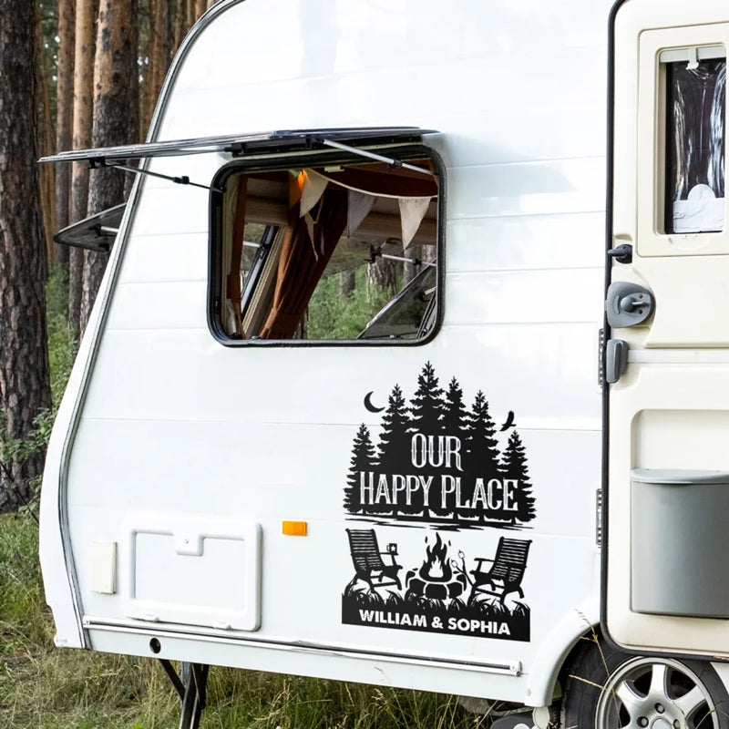 Escape, Explore, And Repeat - Camping Personalized Custom RV Decal - Gift For Yourself, Best Friends, Siblings, Family Members, Camping Lovers