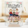 Double Trouble, Double Love – Plaque rectangulaire personnalisée en acrylique pour famille – Cadeau pour maman et fille