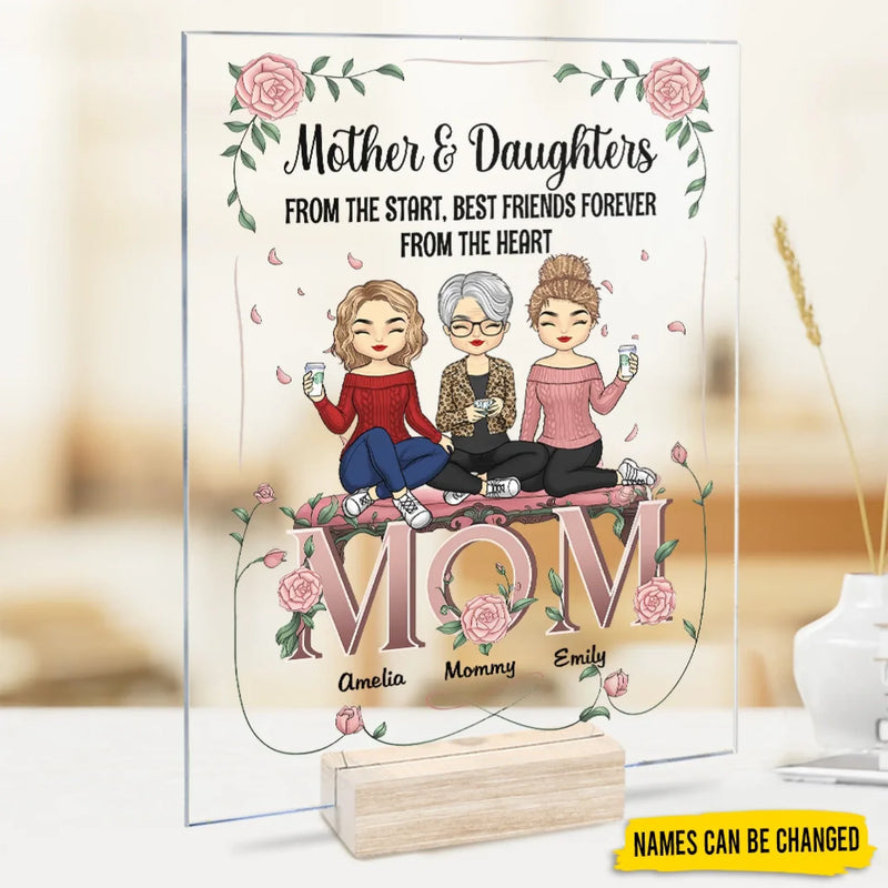 Double Trouble, Double Love - Family Personalized Custom Rectangle Shaped Acrylic Plaque - Gift For Mom, Daughter