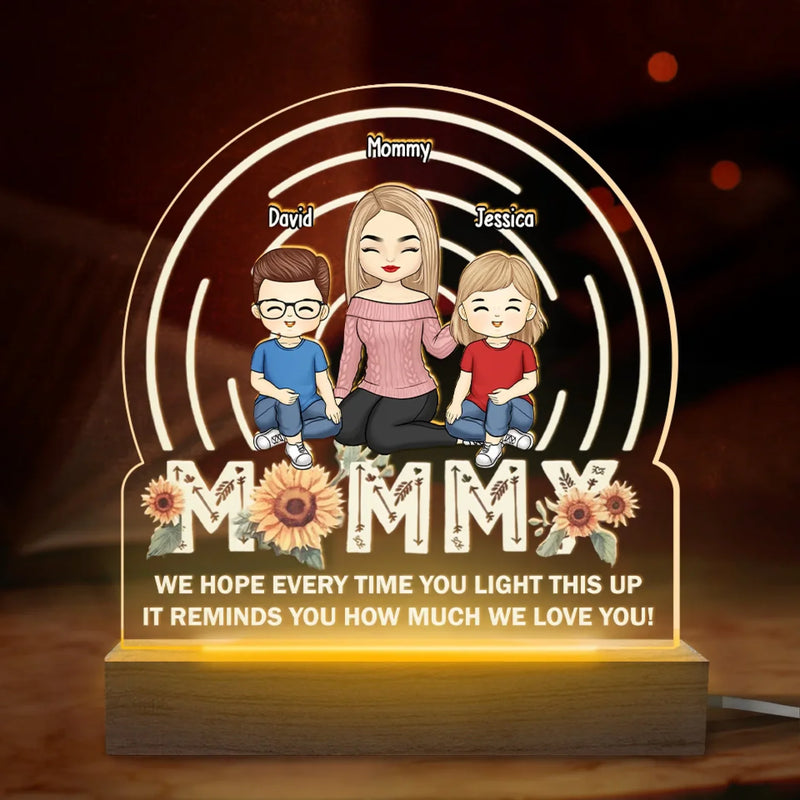 To Our Family, You Are The World - Family  Personalized Custom Shaped Acrylic LED Light - Mother's Day, Gift For Mom