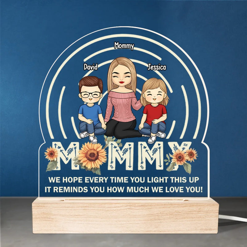 To Our Family, You Are The World - Family  Personalized Custom Shaped Acrylic LED Light - Mother's Day, Gift For Mom