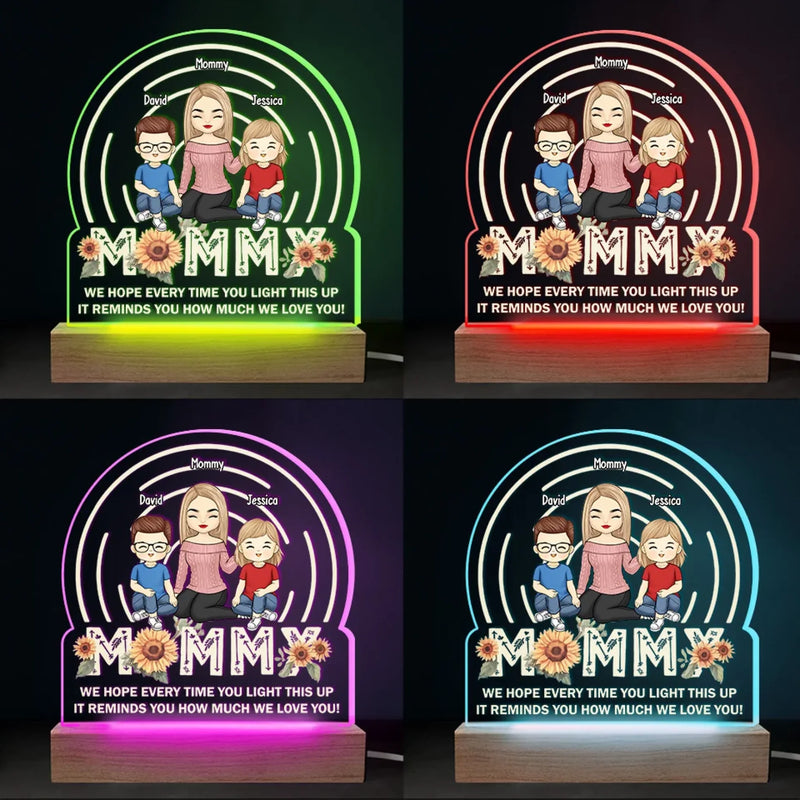 To Our Family, You Are The World - Family  Personalized Custom Shaped Acrylic LED Light - Mother's Day, Gift For Mom