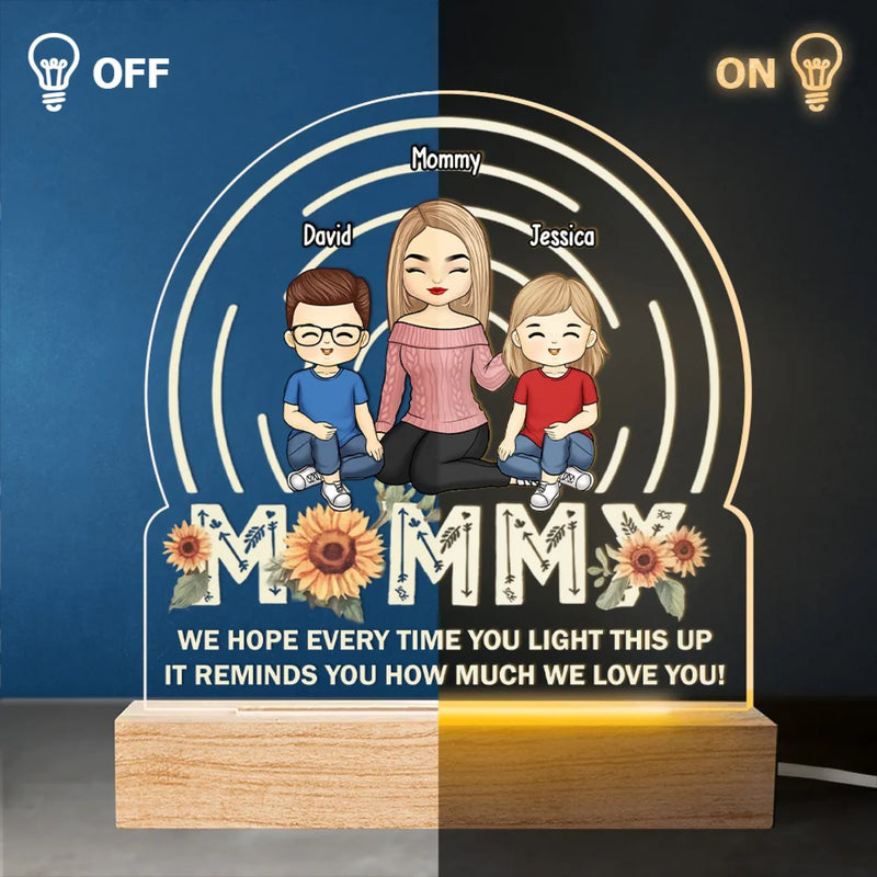 To Our Family, You Are The World - Family  Personalized Custom Shaped Acrylic LED Light - Mother's Day, Gift For Mom