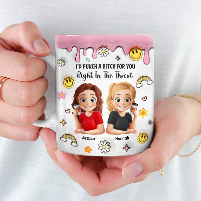 Our Friendship Knows No Bounds - Bestie Personalized Custom 3D Inflated Effect Printed Mug - Gift For Best Friends, BFF, Sisters