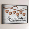 Les petits-enfants sont le cœur d'une famille - Affiche horizontale personnalisée pour la famille - Cadeau pour maman, grand-mère