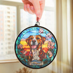 Custom Photo A Loyal Companion, Forever Missed - Memorial Personalized Window Hanging Suncatcher Ornament - Sympathy Gift For Pet Owners, Pet Lovers