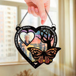 Custom Photo I Wish You Could Stay Longer - Memorial Personalized Window Hanging Suncatcher Ornament - Sympathy Gift For Family