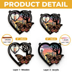 Custom Photo I Wish You Could Stay Longer - Memorial Personalized Window Hanging Suncatcher Ornament - Sympathy Gift For Family