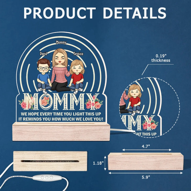 Home Is Wherever Mom Is - Family  Personalized Custom Shaped Acrylic LED Light - Mother's Day, Gift For Mom