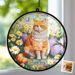 Custom Photo Keep You Forever In Our Hearts - Memorial Personalized Window Hanging Suncatcher Ornament - Sympathy Gift For Pet Owners, Pet Lovers