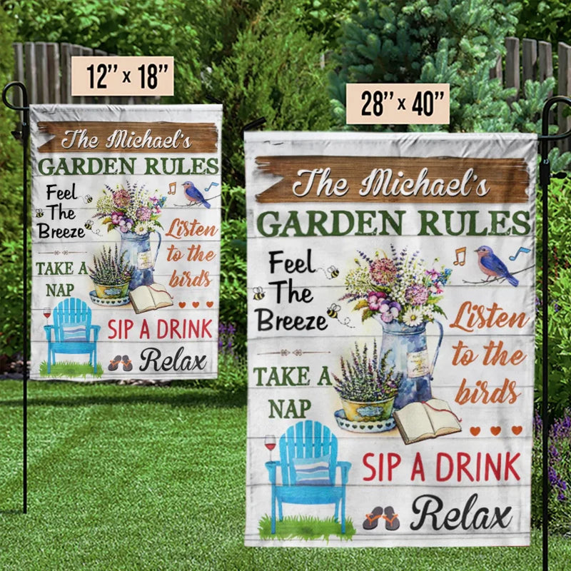 Sip A Drink Relax - Family Personalized Custom Flag - Gift For Yourself, Best Friends, Siblings, Family Members
