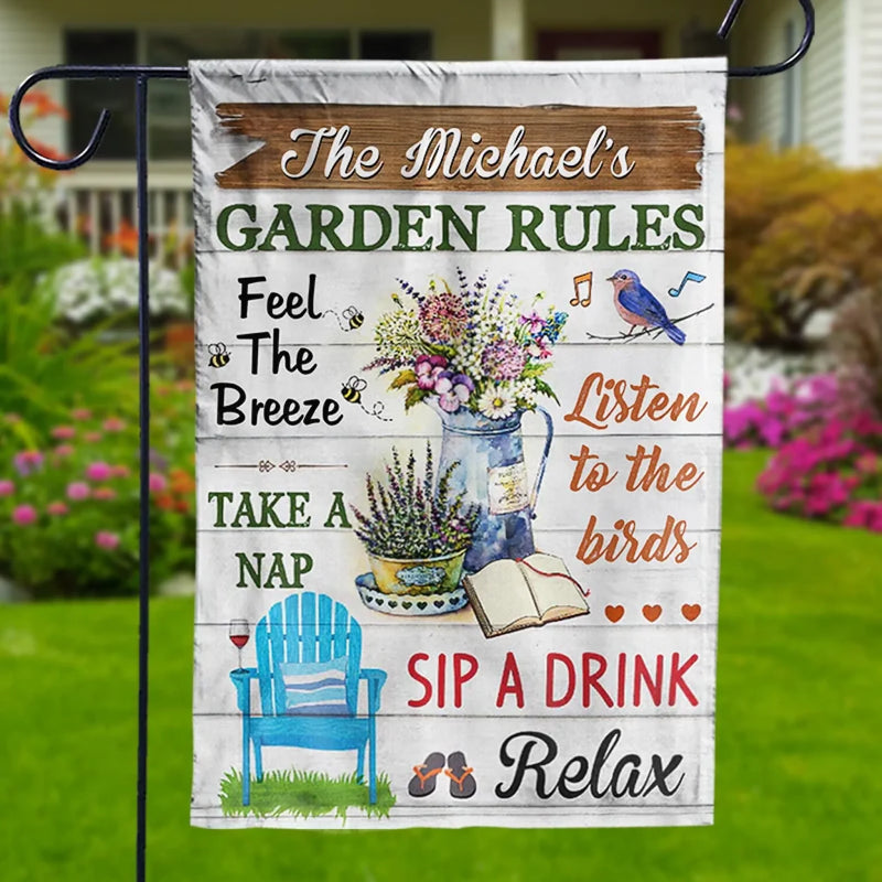 Sip A Drink Relax - Family Personalized Custom Flag - Gift For Yourself, Best Friends, Siblings, Family Members