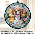 Custom Photo Your Spirit Will Always Be With Me - Memorial Personalized Window Hanging Suncatcher Ornament - Sympathy Gift For Dog Lovers