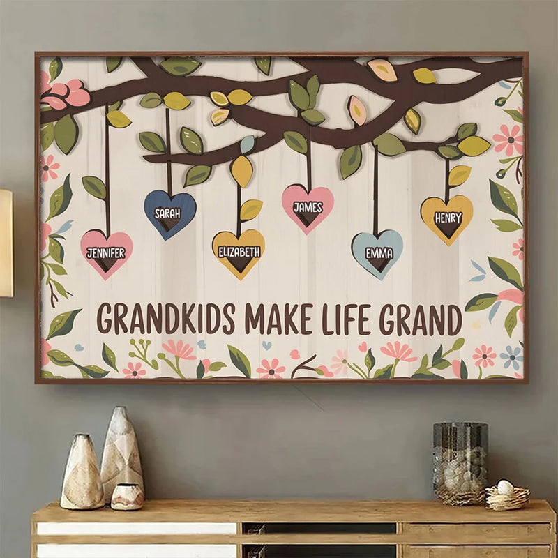 In Every Heart, A Family’s Love - Family Personalized Custom Horizontal Poster - Gift For Mom, Grandma