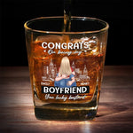 You Caught My Eye And My Heart - Couple Personalized Custom Square Whiskey Glass - Gift For Husband Wife, Anniversary