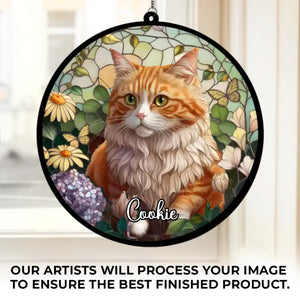 Custom Photo Life Was Better With You In It - Memorial Personalized Window Hanging Suncatcher Ornament - Sympathy Gift For Pet Owners, Pet Lovers