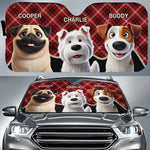 Double The Trouble, Double The Fun- Dog & Cat Personalized Custom Auto Windshield Sunshade, Car Window Protector - Gift For Pet Owners, Pet Lovers