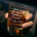 Custom Brother Friendship Gifts - Personalized Square Whiskey Glass