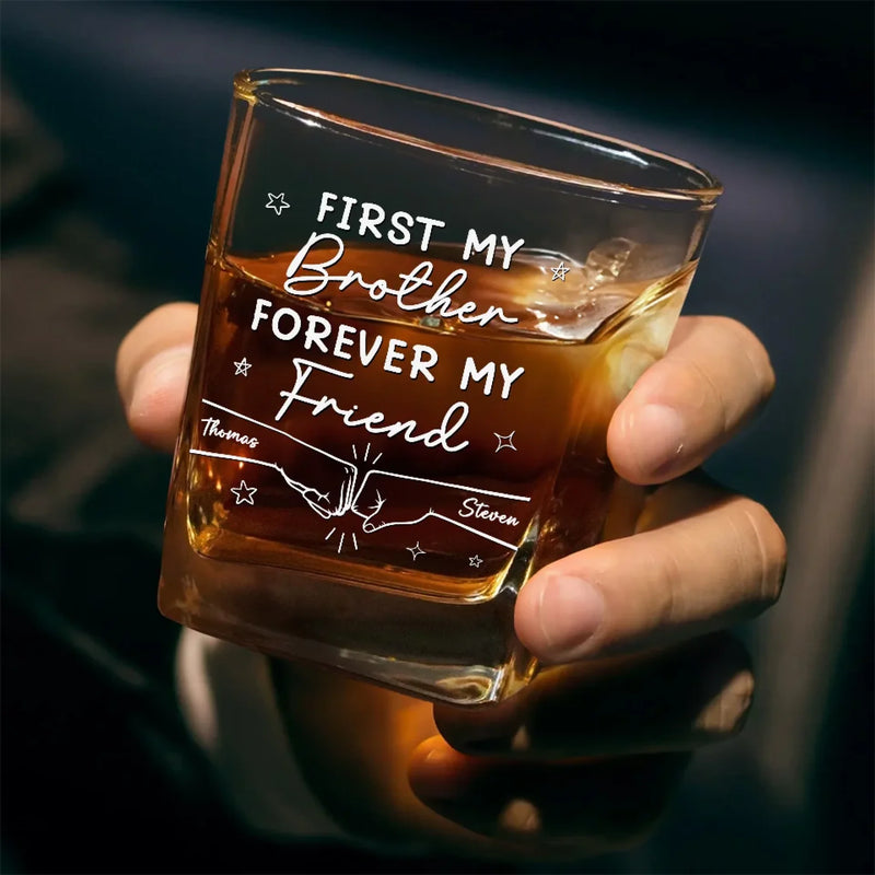 Forever My Friend - Family Personalized Custom Square Whiskey Glass - Gift For Family Members