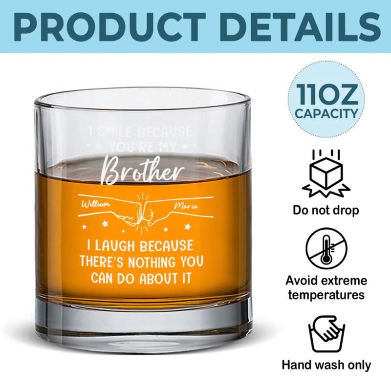 A Brother Is A Lifetime Bond - Family Personalized Custom Whiskey Glass - Gift For Family Members
