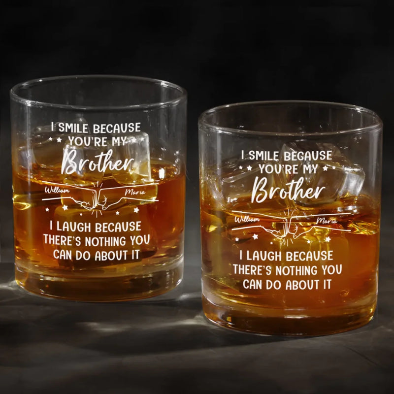 A Brother Is A Lifetime Bond - Family Personalized Custom Whiskey Glass - Gift For Family Members