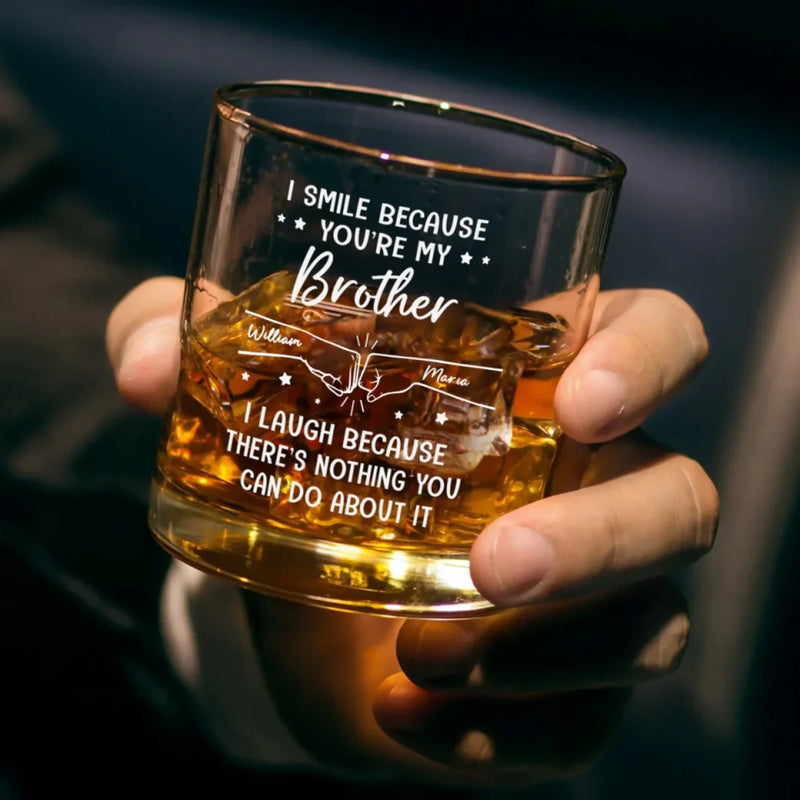 A Brother Is A Lifetime Bond - Family Personalized Custom Whiskey Glass - Gift For Family Members
