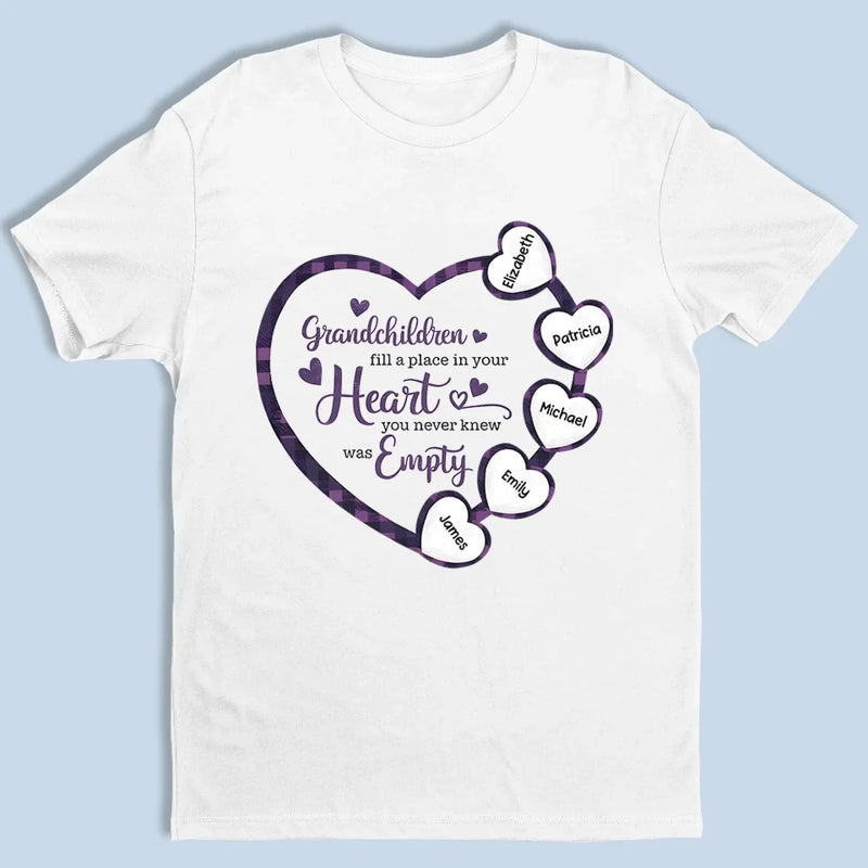 Grandchildren Are The Joy Of Our Hearts - Family Personalized Custom Unisex T-shirt, Premium T-shirt, Hoodie - Gift For Grandma, Grandpa, Grandkid