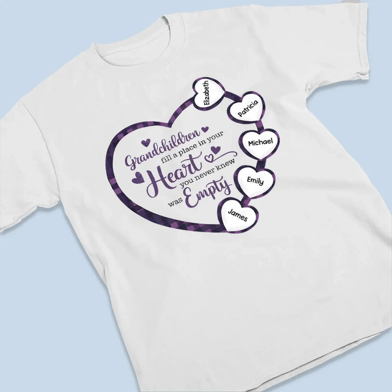 Grandchildren Are The Joy Of Our Hearts - Family Personalized Custom Unisex T-shirt, Premium T-shirt, Hoodie - Gift For Grandma, Grandpa, Grandkid
