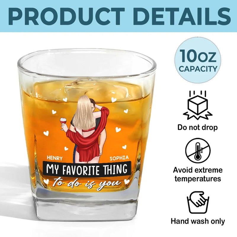 You’re My Favorite Decision - Couple Personalized Custom Square Whiskey Glass - Gift For Husband Wife, Anniversary