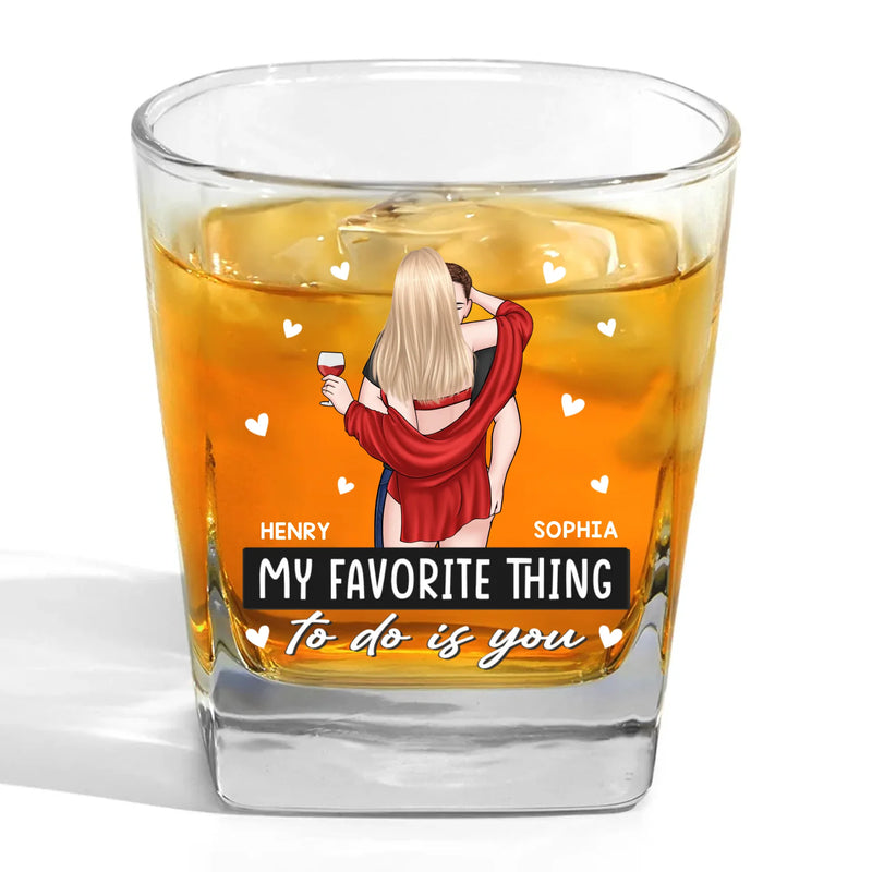 You’re My Favorite Decision - Couple Personalized Custom Square Whiskey Glass - Gift For Husband Wife, Anniversary
