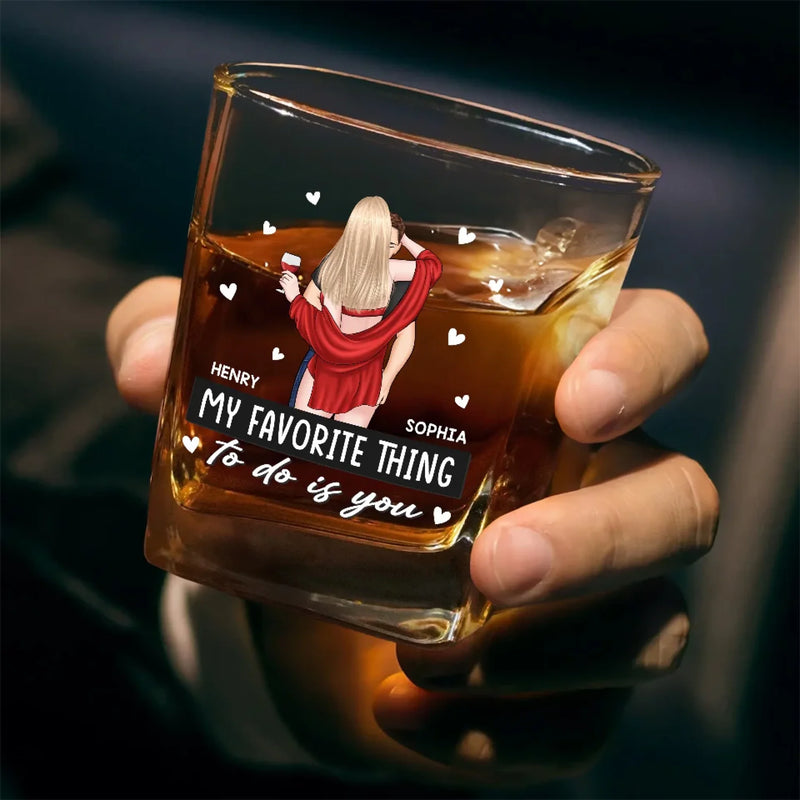 You’re My Favorite Decision - Couple Personalized Custom Square Whiskey Glass - Gift For Husband Wife, Anniversary