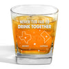Miles Can't Break Family Ties - Family Personalized Custom Square Whiskey Glass - Gift For Family Members
