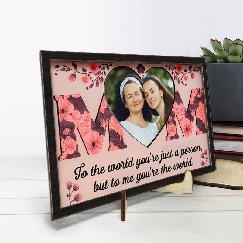 Custom Photo The Bond We Share Is My Greatest Gift - Family Personalized Custom 2-Layered Wooden Plaque With Stand - Gift For Mom, Daughter