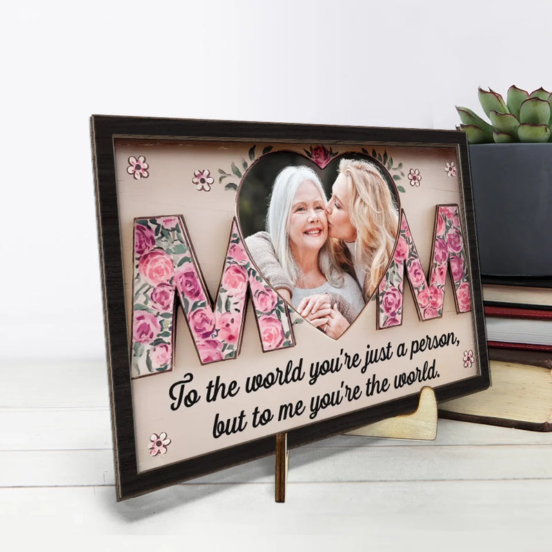 Custom Photo You Are My Heart’s Greatest Treasure - Family Personalized Custom 2-Layered Wooden Plaque With Stand - Gift For Mom, Daughter